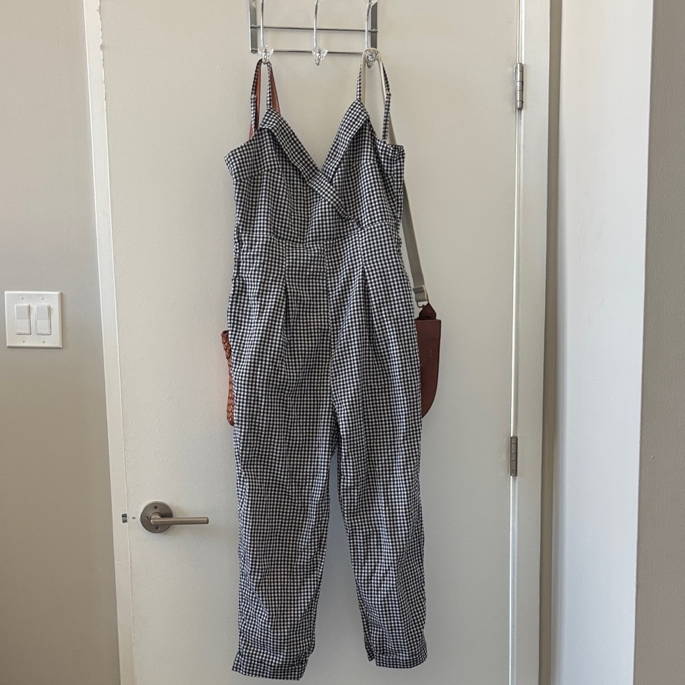 Albion Black and White Gingham Jumpsuit